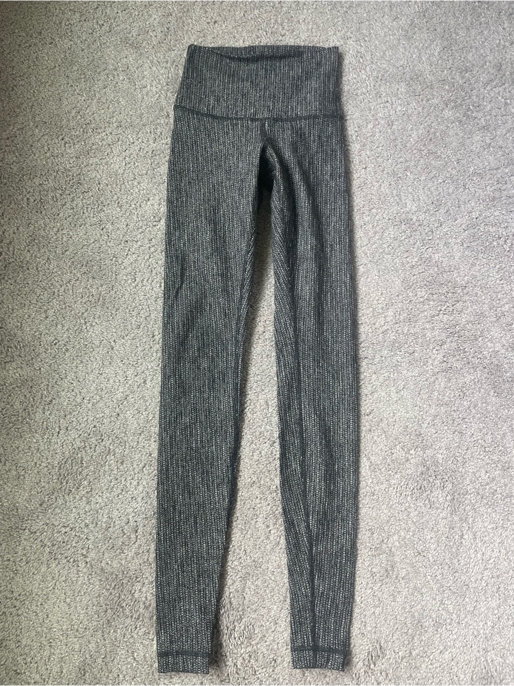 lululemon athletica Gray Ribbed High-Rise Leggings